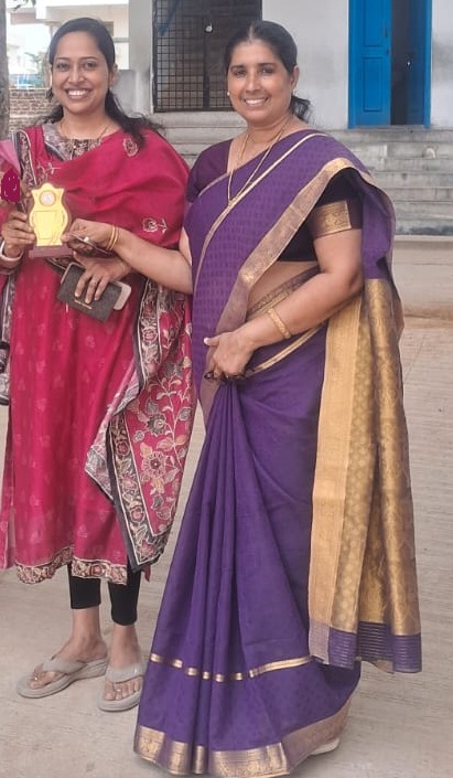 Student receiving an award